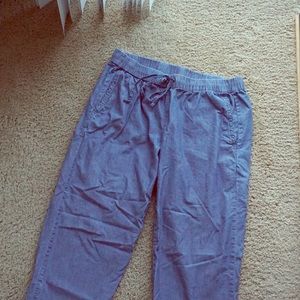 drawstring chambray pants